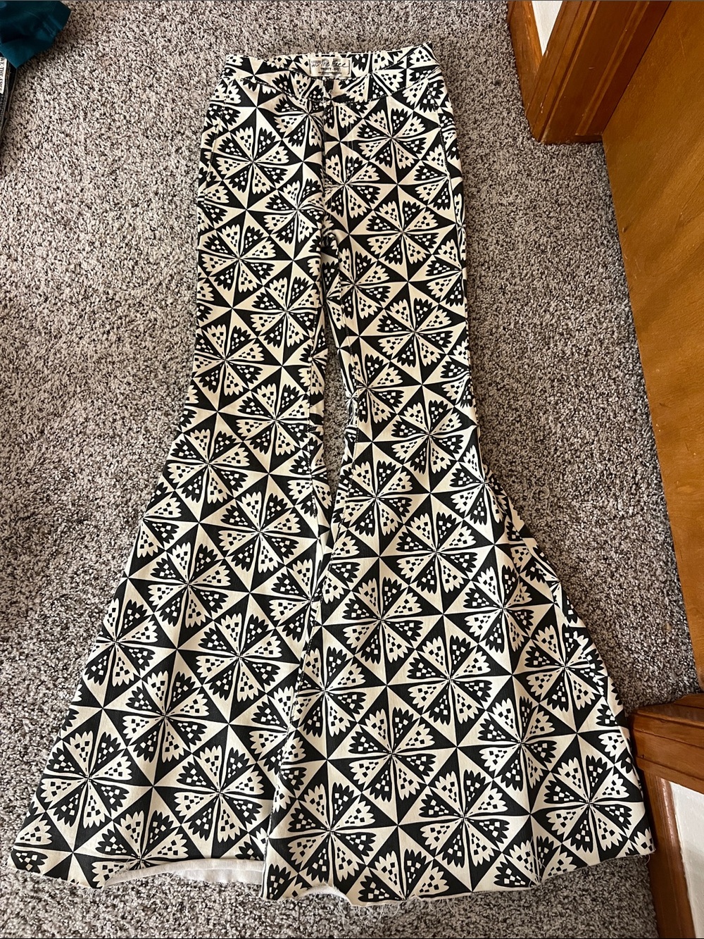 Free People Just Float On Printed Flare Jeans